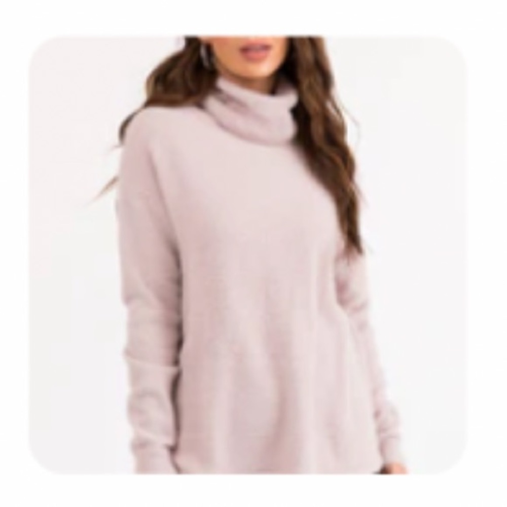 #110 Blushing Pink Cozy Turtleneck Sweater